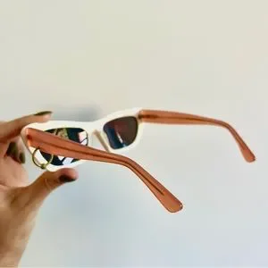 Acne Studios orange mirrored lenses cat eye sunglasses with a dangling piercing Acne Studios | Accessories | Acne Studios Orange Mirrored  main image 2